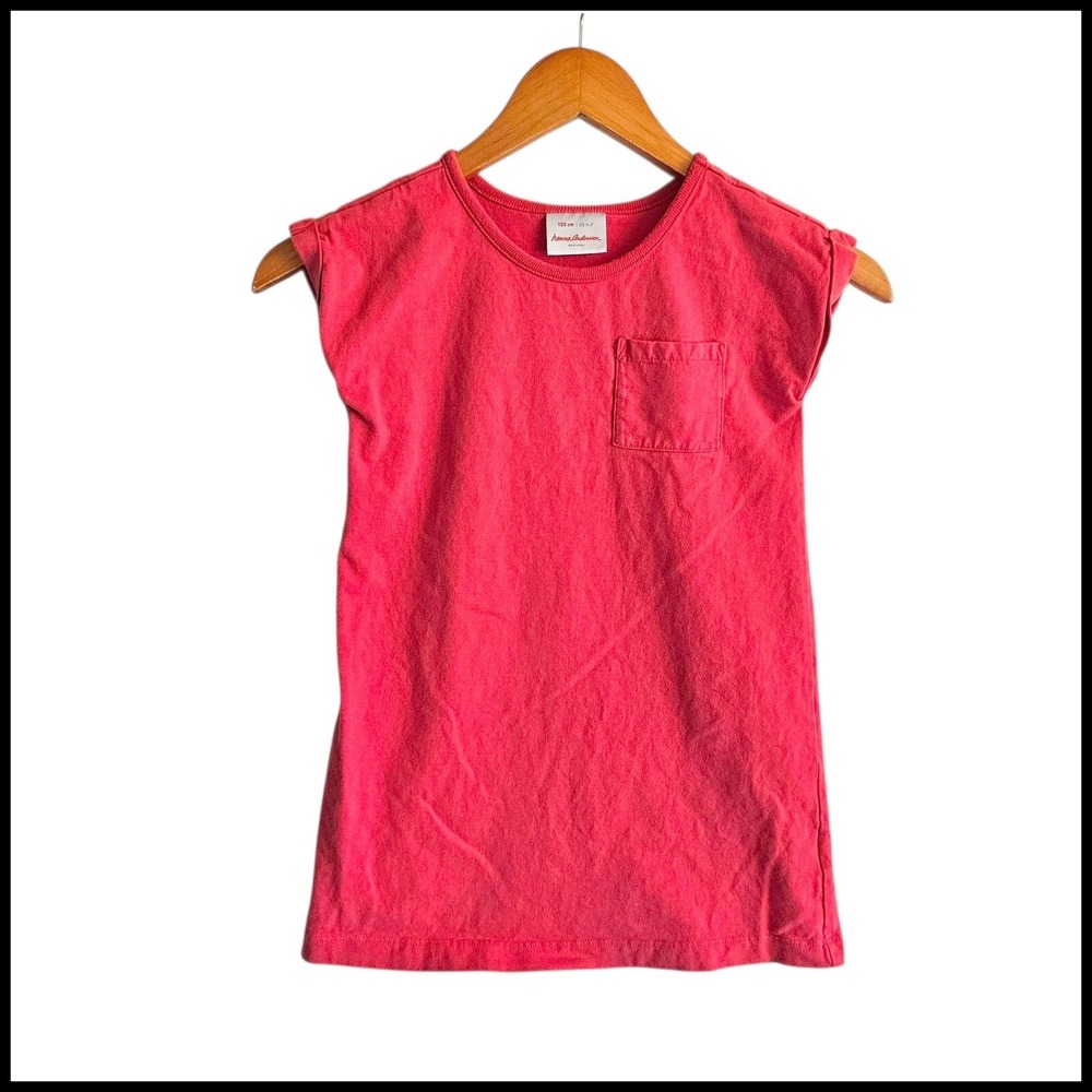 Hanna Andersson Pocket T-Shirt Short Sleeve Casual Top Kids Size 6 7 Years